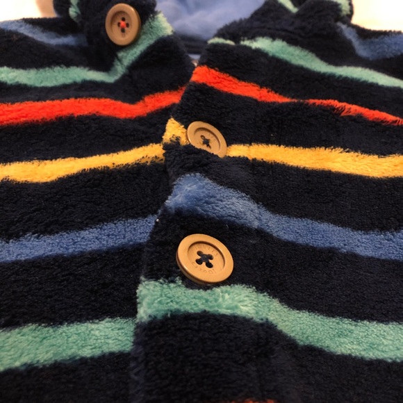 Joules Boys Striped Fleece Button Up Hoodie - Picture 6 of 9